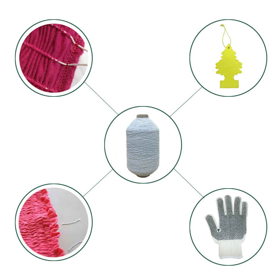 #63 High Quality White Elastic Rubber Thread Yarn for Gloves